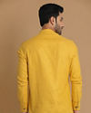 alt message - Manyavar Men Mustard Side Open Short Kurta image number 2